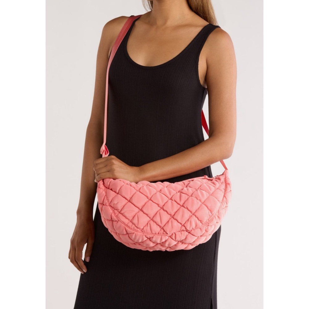 Urban Expressions 🫐 Quilted Peach Crossbody Bag